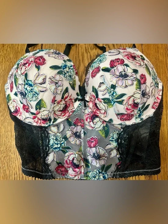 Victoria's Secret Very Sexy floral corset bra Embroidered & Lace 36D - Picture 5 of 7